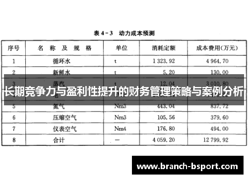长期竞争力与盈利性提升的财务管理策略与案例分析